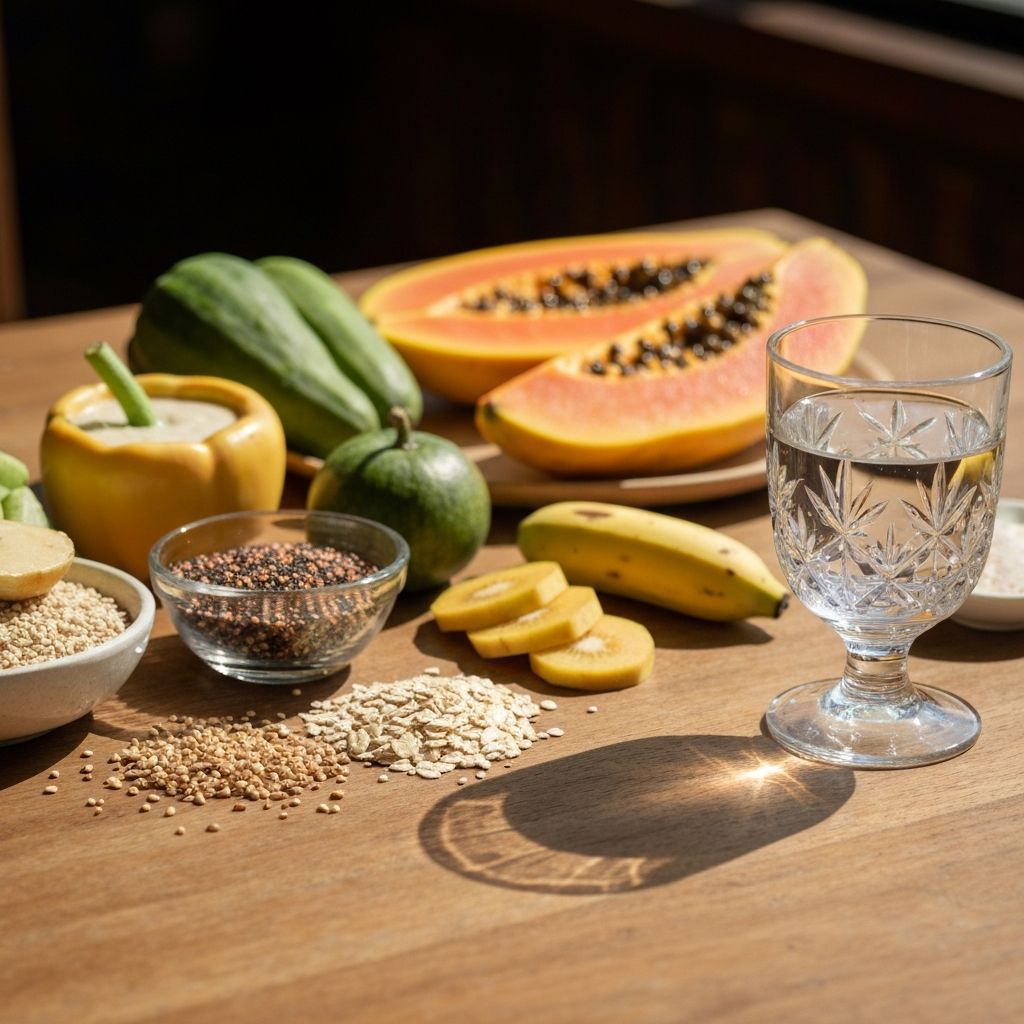 Healthy breakfast with fresh fruits and vegetables